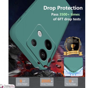 Liquid Air silikoninis dėklas su kameros apsauga - žalias (Xiaomi Redmi Note 13 5G)